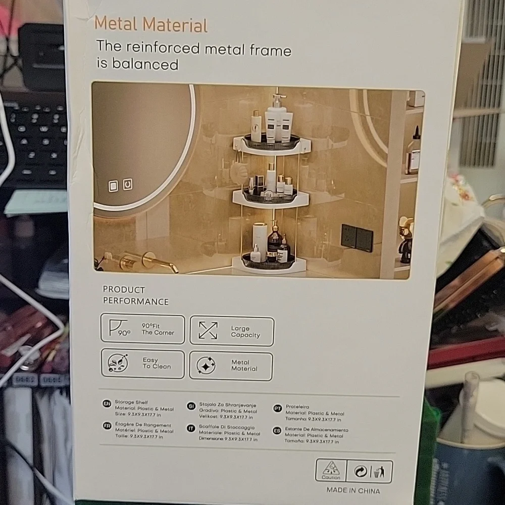 Corner Rotating Storage Rack 3-Tier SQ-3482 New In Box